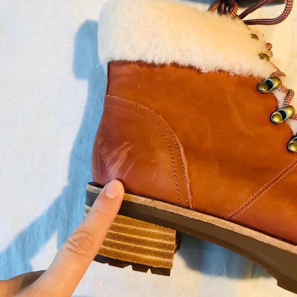 Kork-Ease Leather heeled lace up faux fur lined boot - Picture 7 of 11